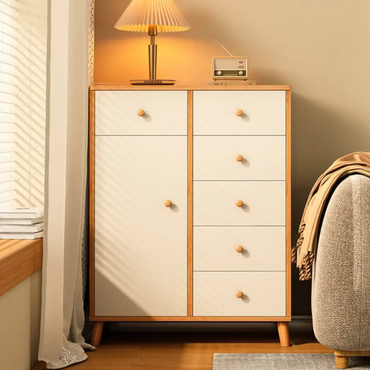 Rustic Solid Wood 	Accent Cabinet with Drawers for Bedroom  Image - 25 | homeyfad