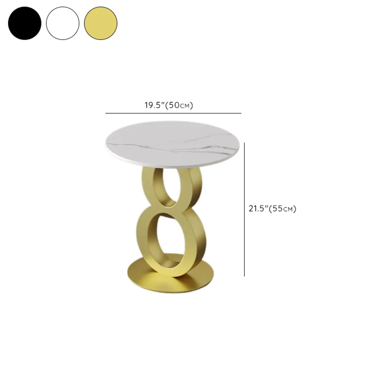 Stylish Round Marble Top End Table for Living Room Image - 16 | homeyfad