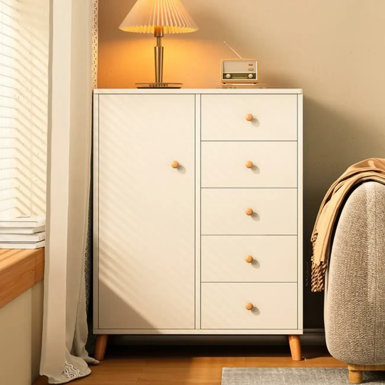Rustic Solid Wood 	Accent Cabinet with Drawers for Bedroom  Image - 30