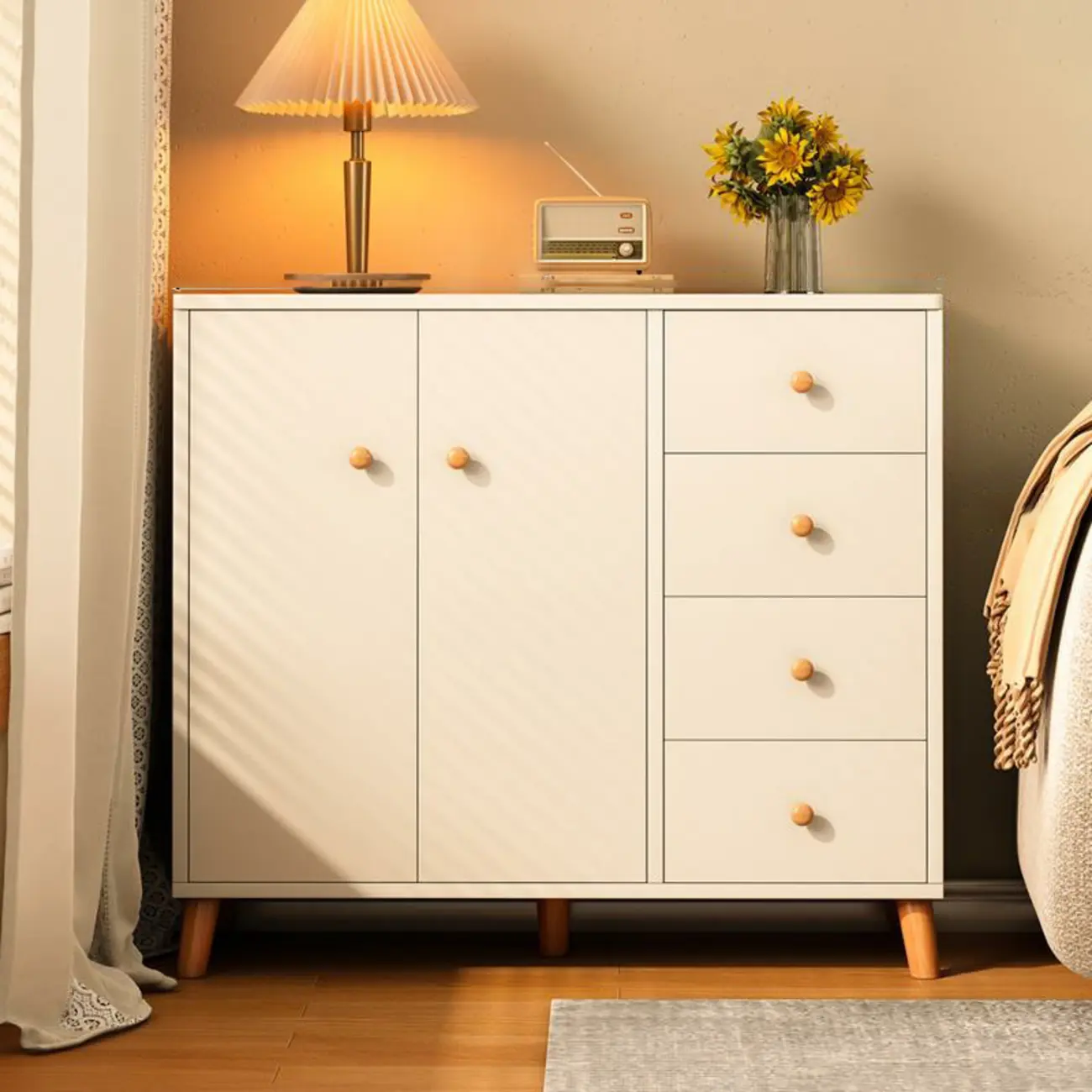 Rustic Solid Wood 	Accent Cabinet with Drawers for Bedroom  Image - 31 | homeyfad