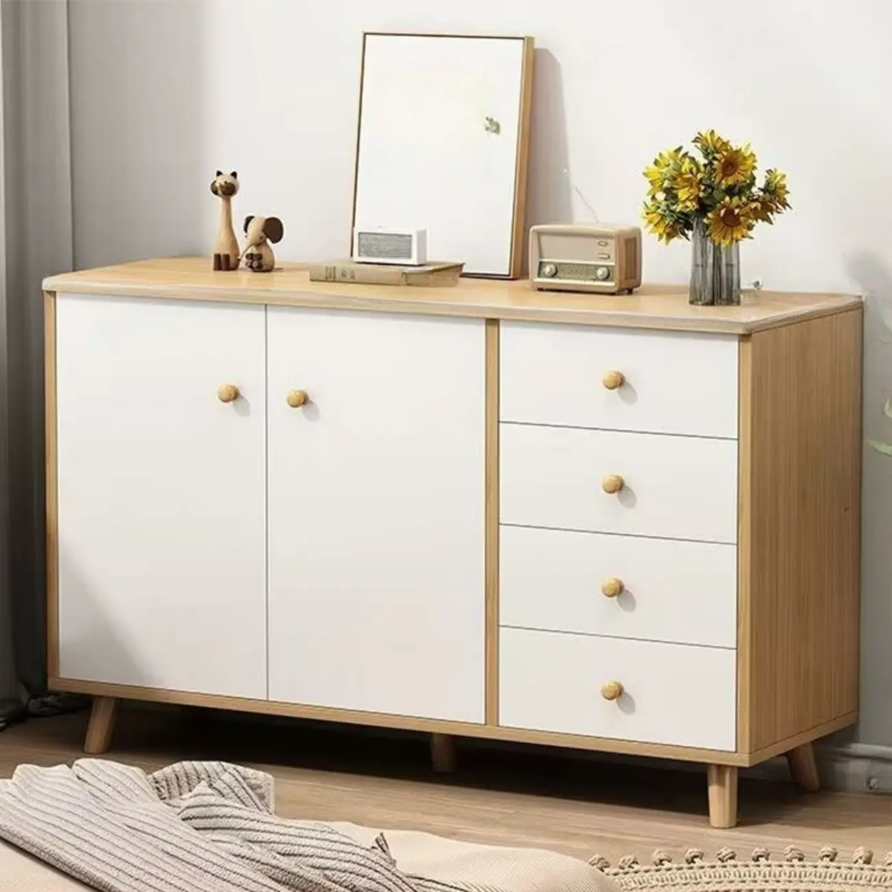 Rustic Solid Wood 	Accent Cabinet with Drawers for Bedroom  Image - 34 | homeyfad