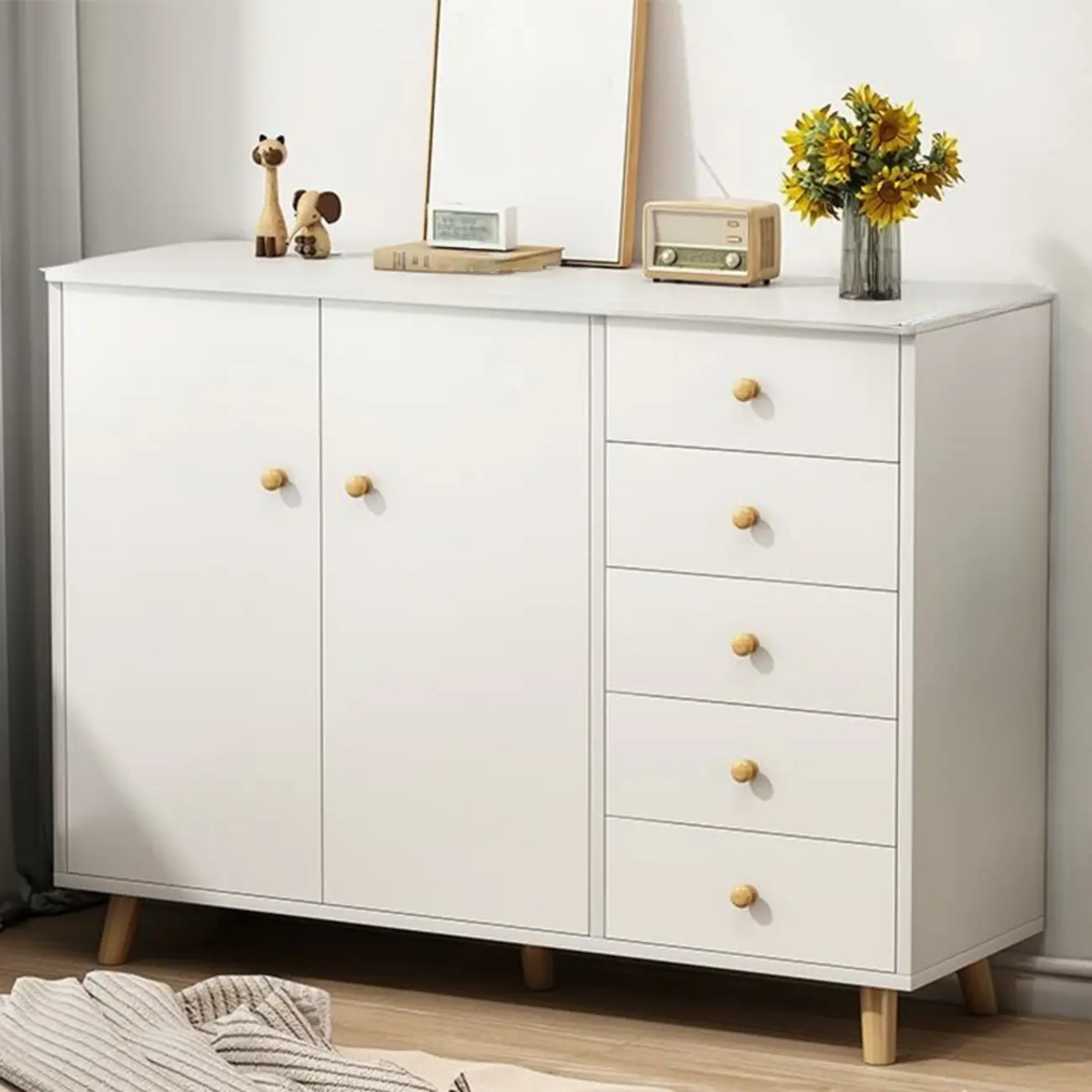 Rustic Solid Wood 	Accent Cabinet with Drawers for Bedroom  Image - 36 | homeyfad