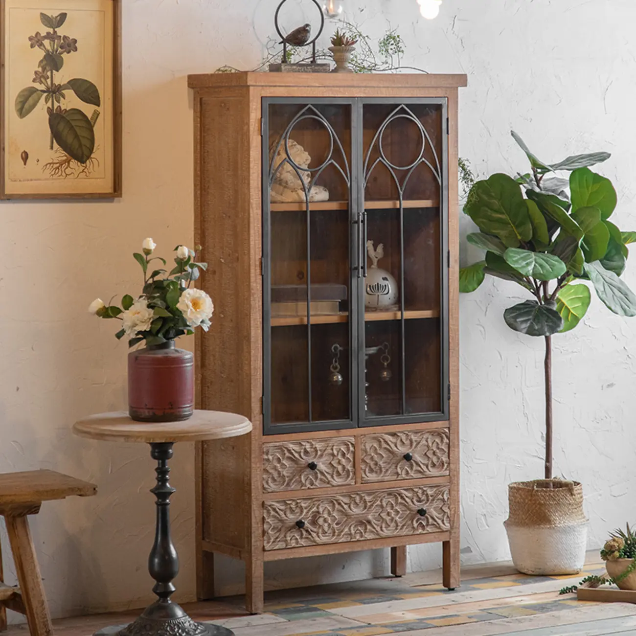 French Country Freestanding Storage Cabinet for Home Decor Image - 1 | homeyfad
