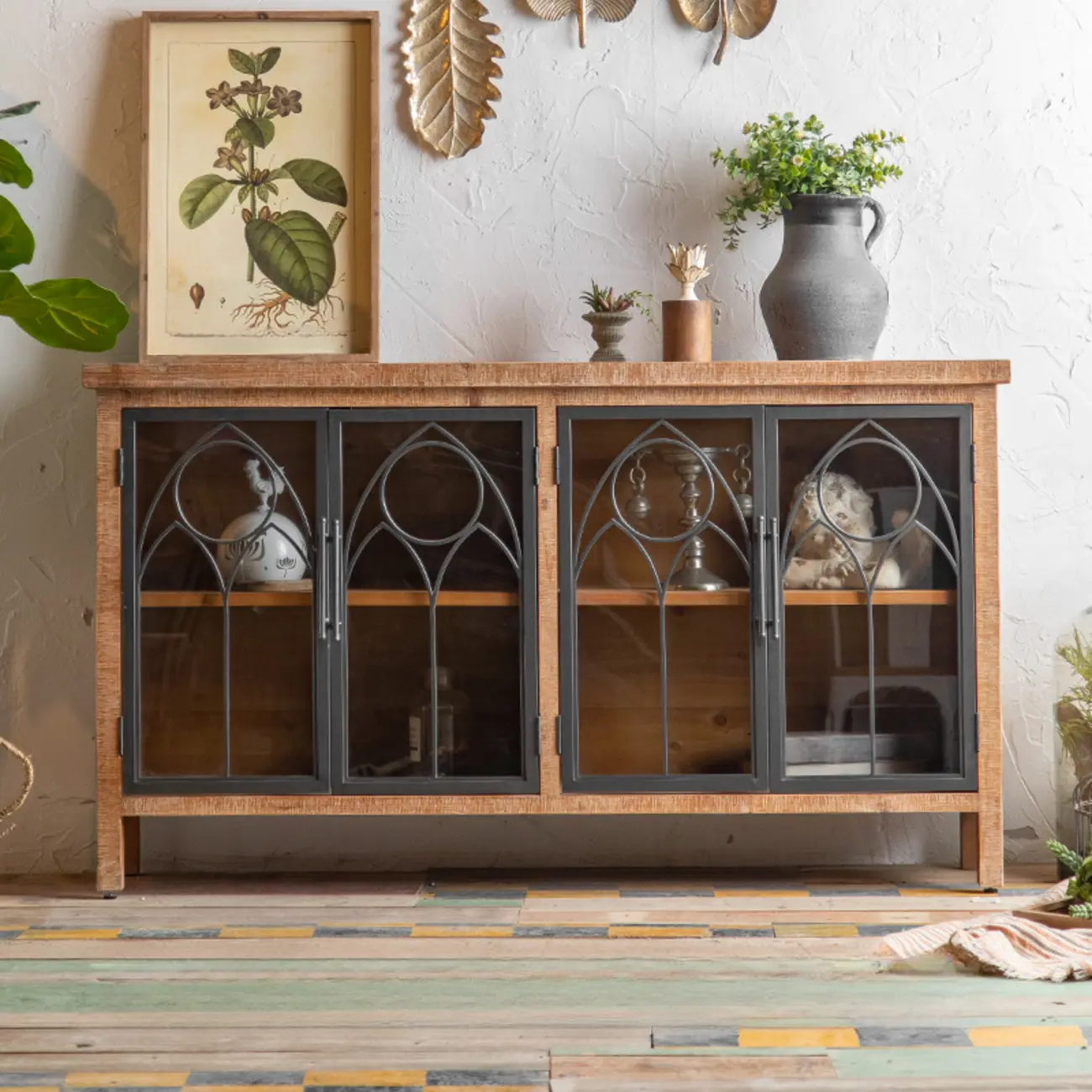 French Country Freestanding Storage Cabinet for Home Decor Image - 2 | homeyfad