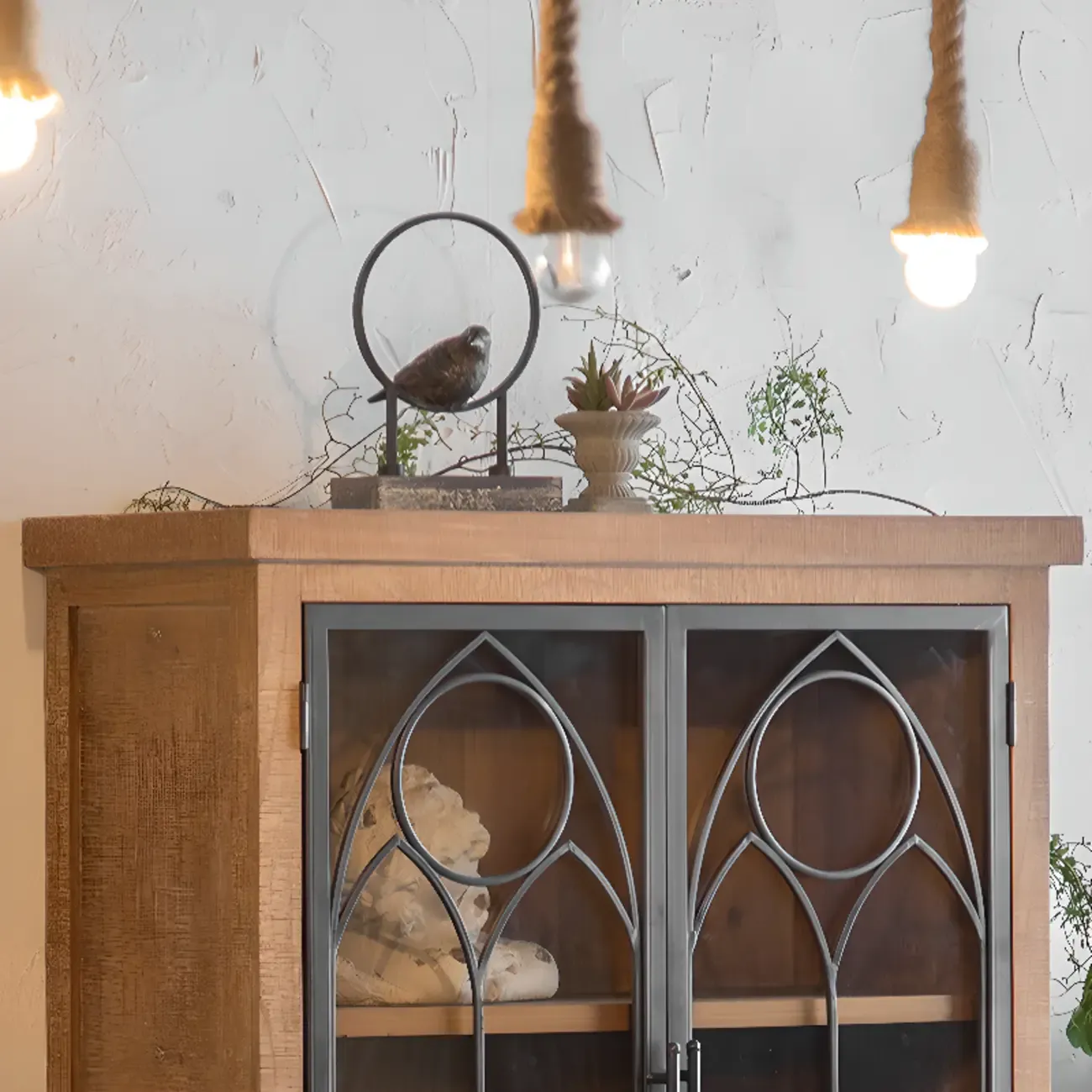 French Country Freestanding Storage Cabinet for Home Decor Image - 10