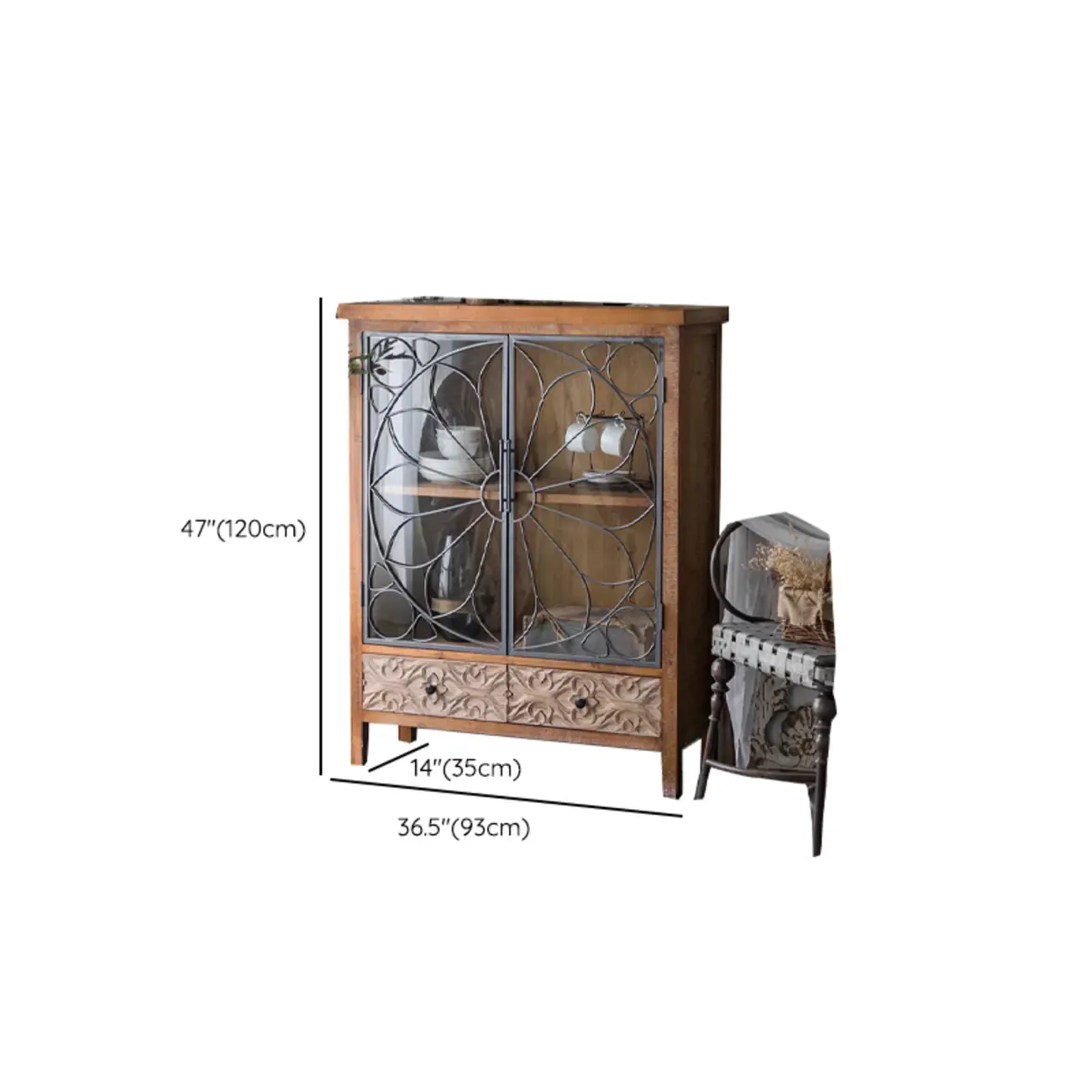 French Country Freestanding Storage Cabinet for Home Decor Image - 15