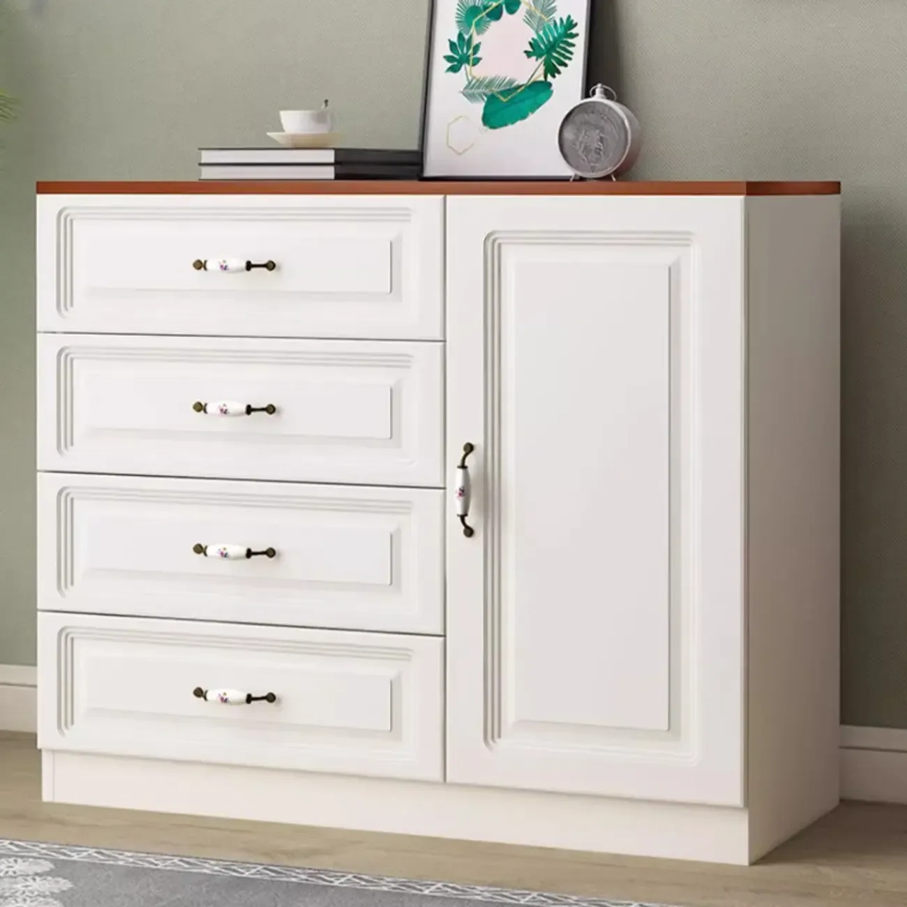 Rectangle Accent Cabinet with Ample Storage for Living Room Image - 2