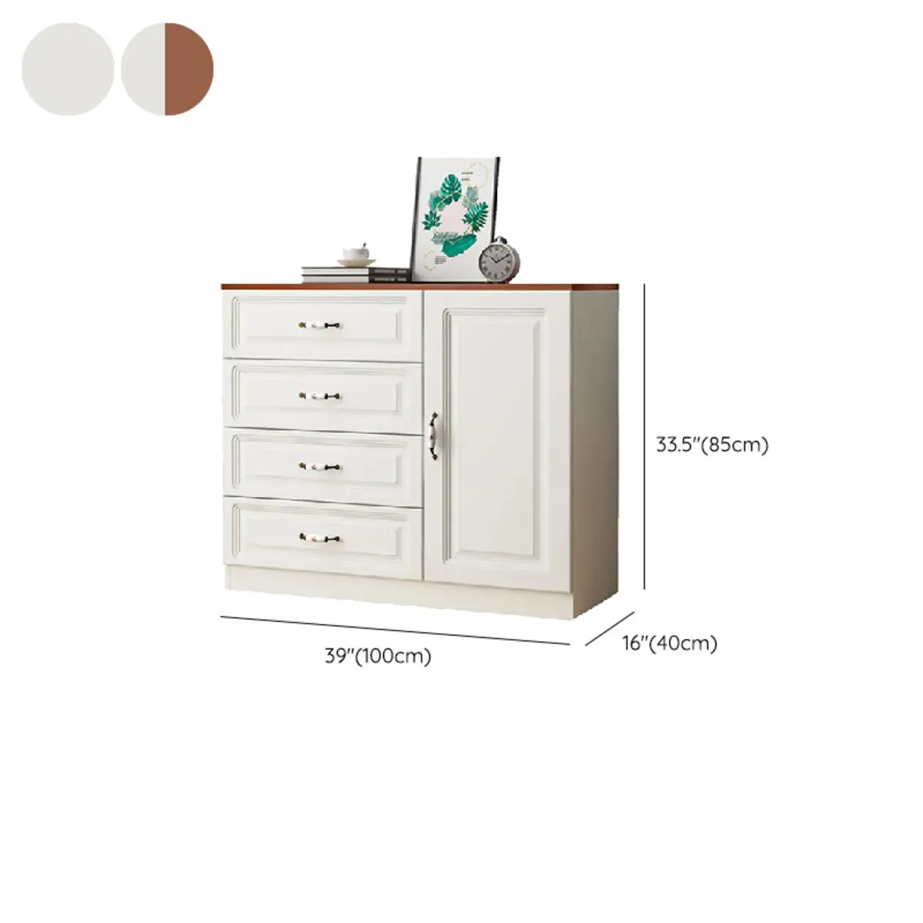 Rectangle Accent Cabinet with Ample Storage for Living Room #size