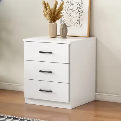 Minimalist White Storage Cabinet with Soft Close & Drawers  Image - 12