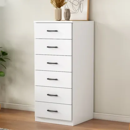 Minimalist White Storage Cabinet with Soft Close & Drawers  Image - 16