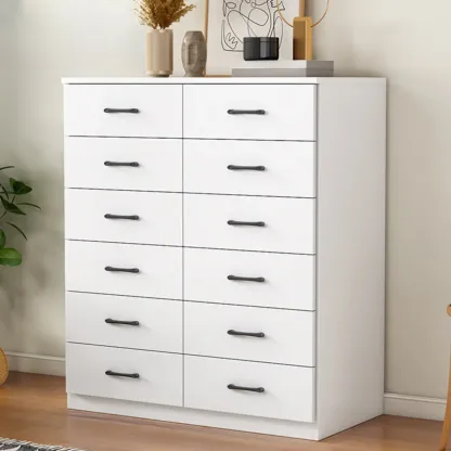 Minimalist White Storage Cabinet with Soft Close & Drawers  Image - 21