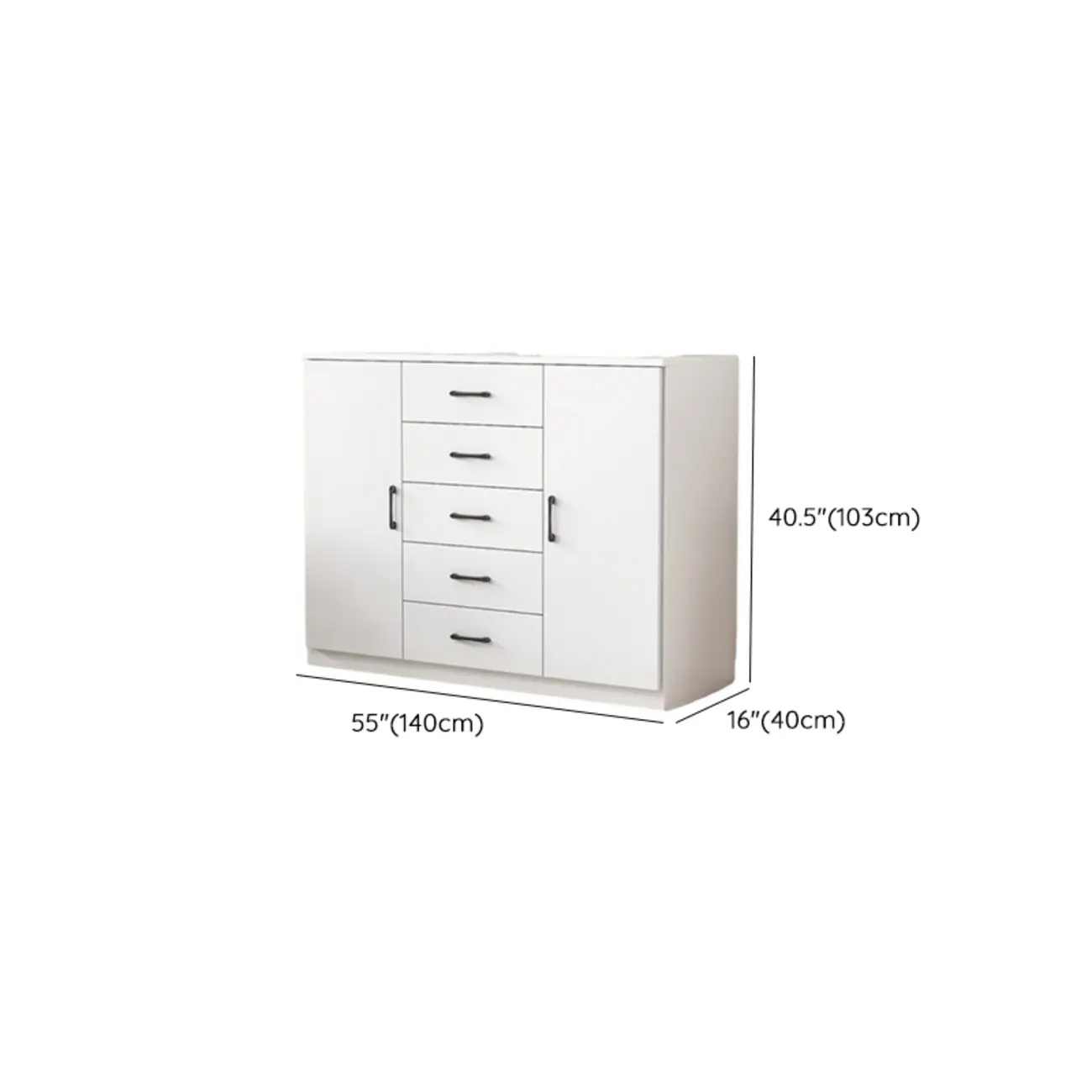 Minimalist White Storage Cabinet with Soft Close & Drawers  Image - 25 | homeyfad