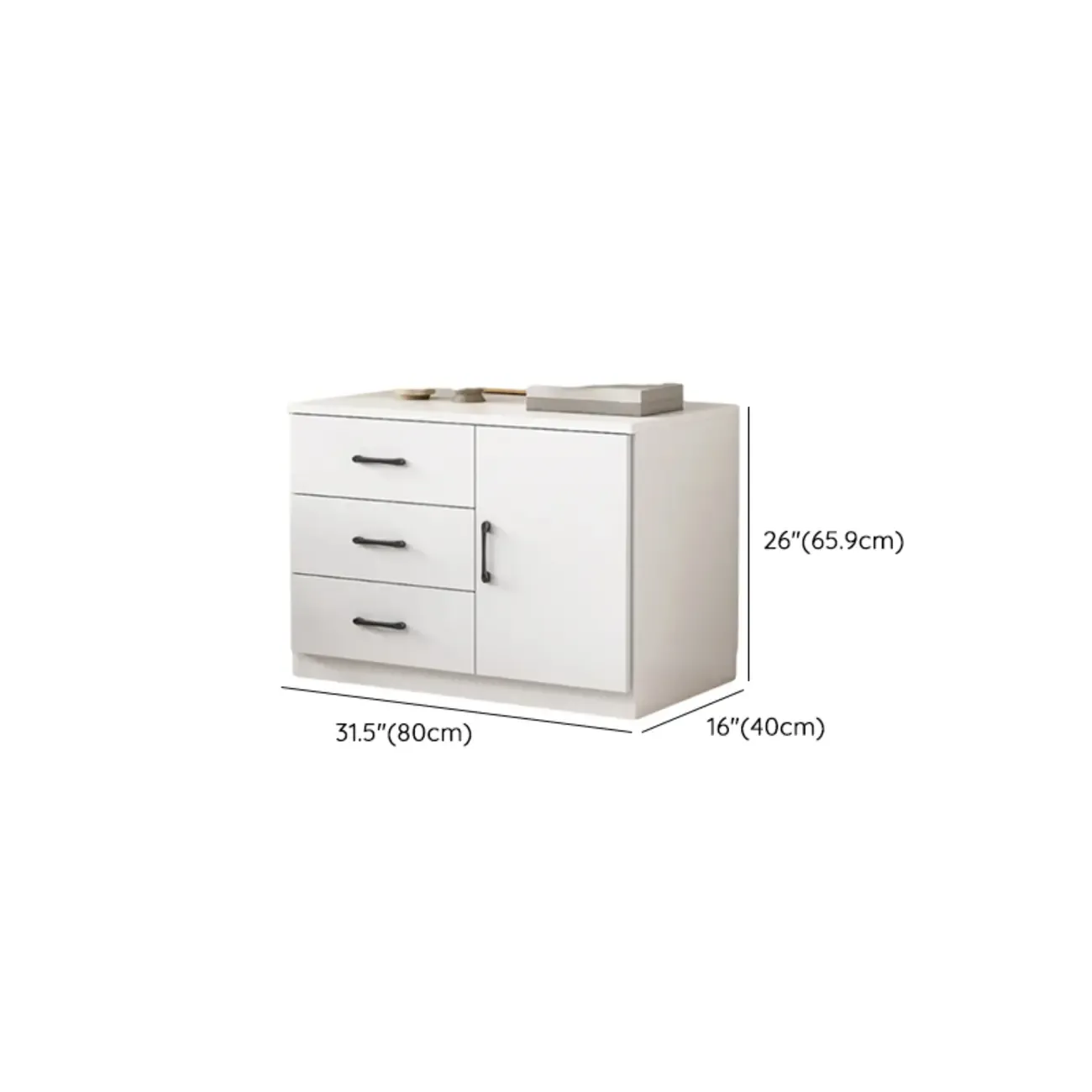 Minimalist White Storage Cabinet with Soft Close & Drawers  Image - 33