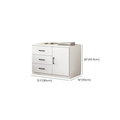 Minimalist White Storage Cabinet with Soft Close & Drawers  Image - 33