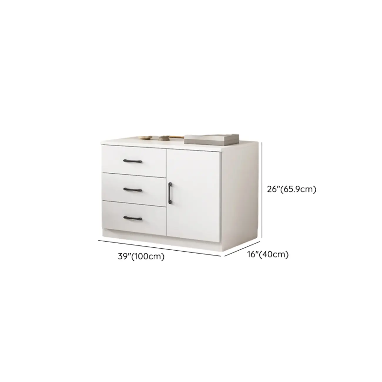 Minimalist White Storage Cabinet with Soft Close & Drawers  Image - 34 | homeyfad