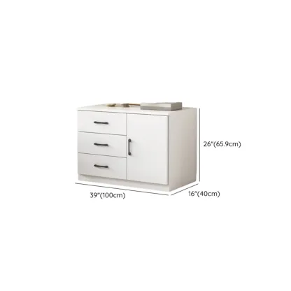 Minimalist White Storage Cabinet with Soft Close & Drawers  Image - 34