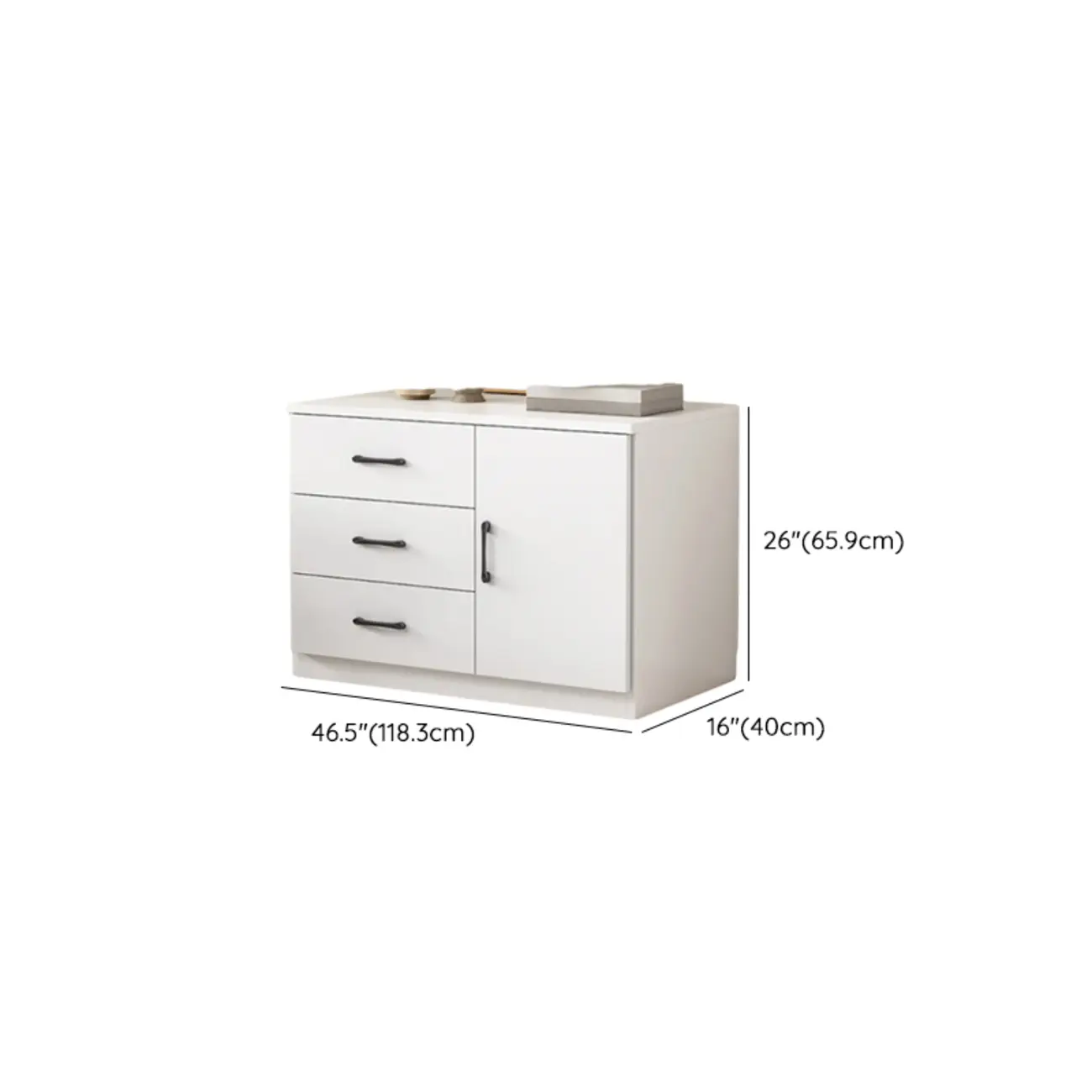 Minimalist White Storage Cabinet with Soft Close & Drawers  Image - 35 | homeyfad