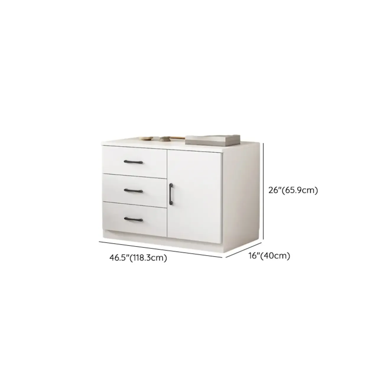 Minimalist White Storage Cabinet with Soft Close & Drawers  Image - 35