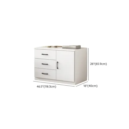 Minimalist White Storage Cabinet with Soft Close & Drawers  Image - 35