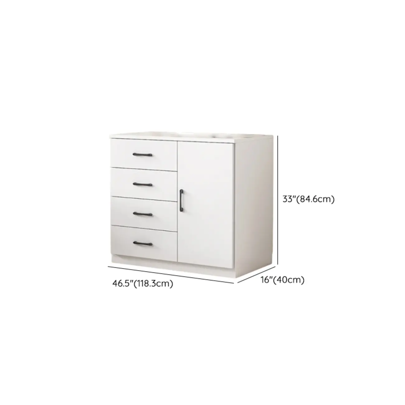 Minimalist White Storage Cabinet with Soft Close & Drawers  Image - 39 | homeyfad