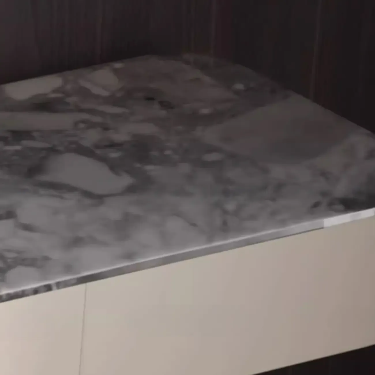Modern Gray Rectangular Marble Top Metal Base Console Table Image - 5