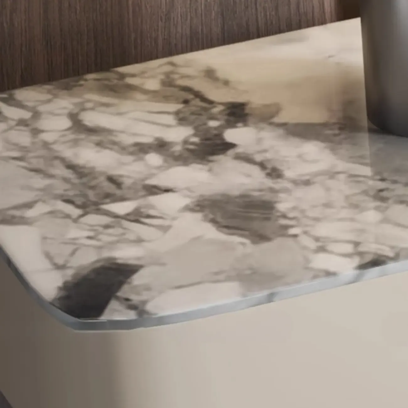 Modern Gray Rectangular Marble Top Metal Base Console Table  Image - 6