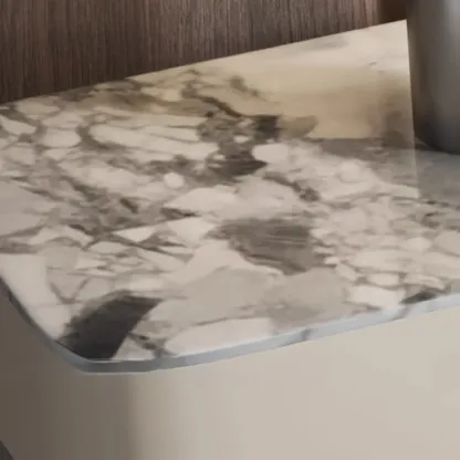 Modern Gray Rectangular Marble Top Metal Base Console Table  Image - 6