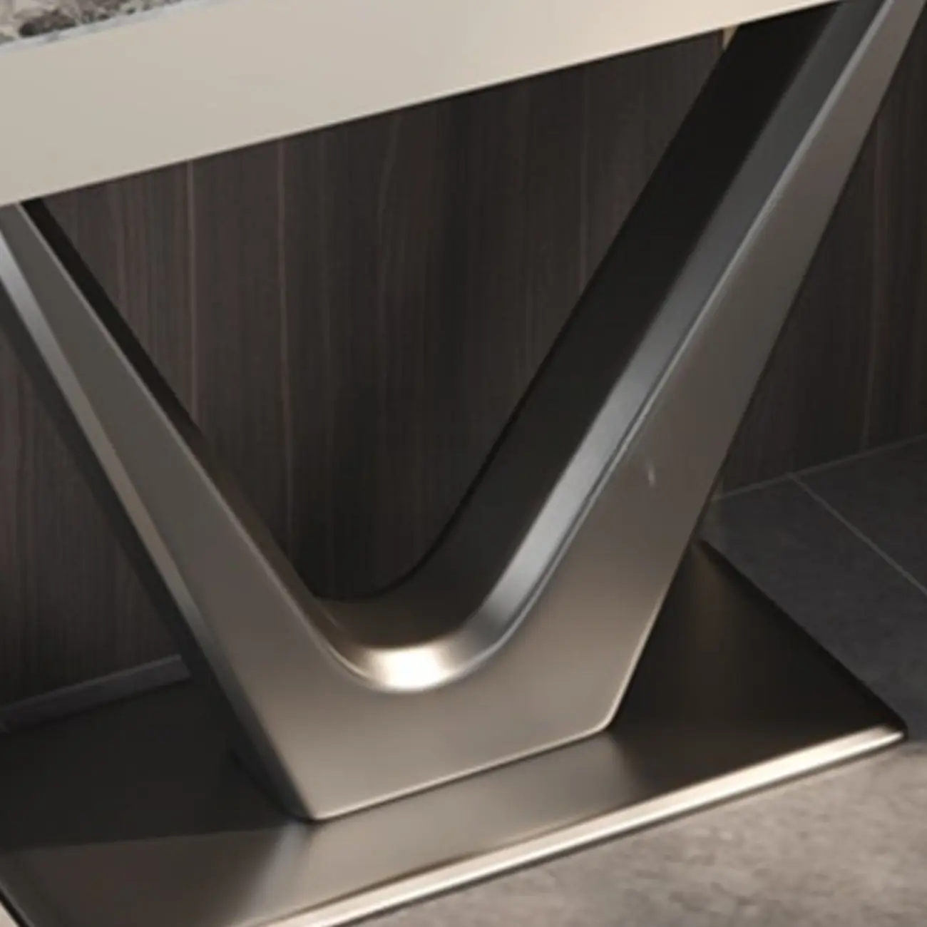 Modern Gray Rectangular Marble Top Metal Base Console Table  Image - 10 | homeyfad