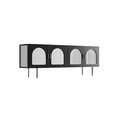 Minimalist Metal TV Stand with Storage and Shelves for Home Use Image - 5