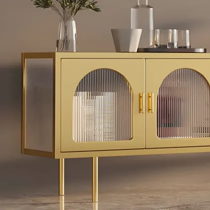 Minimalist Metal TV Stand with Storage and Shelves for Home Use Image - 6