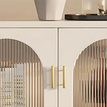 Minimalist Metal TV Stand with Storage and Shelves for Home Use Image - 8