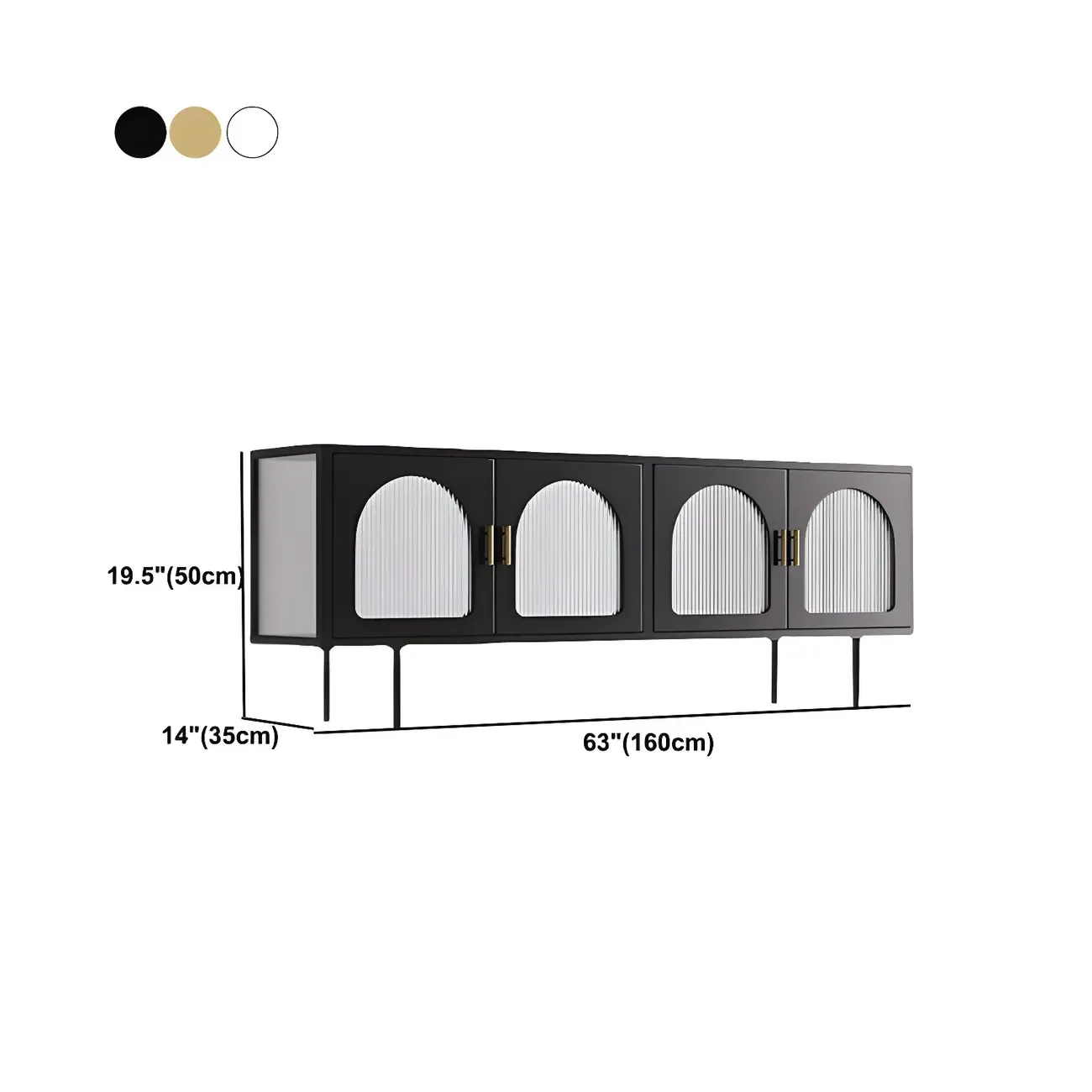 Minimalist Metal TV Stand with Storage and Shelves for Home Use #size