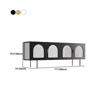 Minimalist Metal TV Stand with Storage and Shelves for Home Use Image - 10