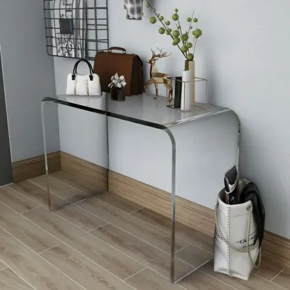 Modern Clear Acrylic Console Table Image - 1