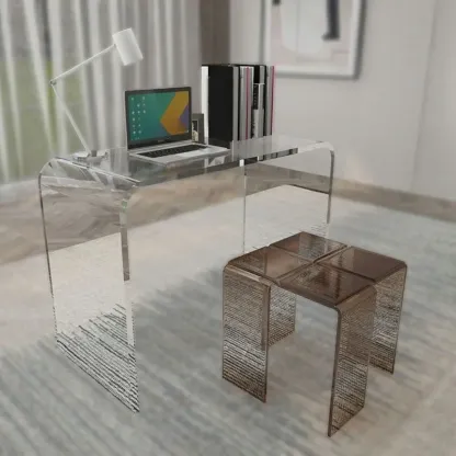Modern Clear Acrylic Console Table Image - 3