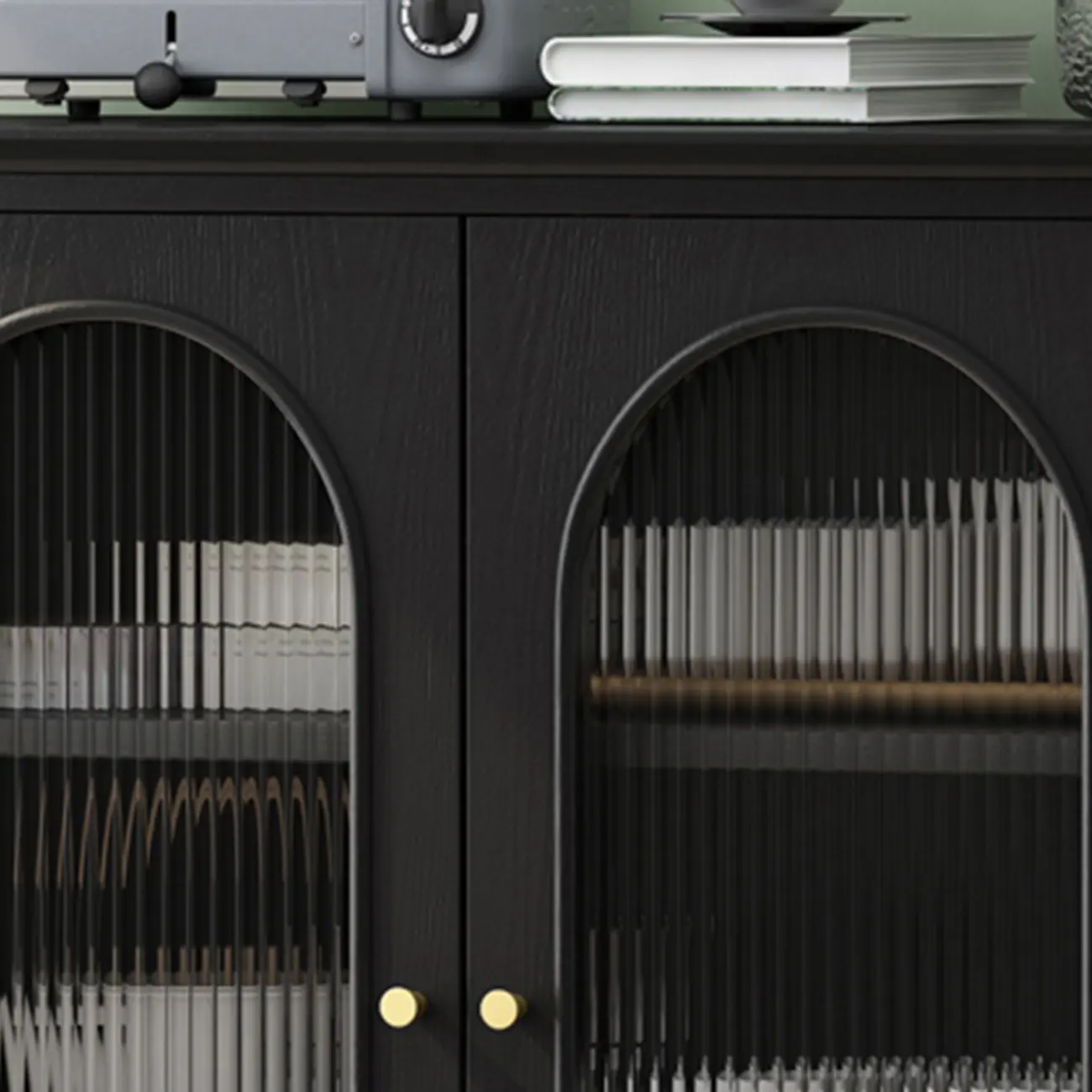 Modern Wood Free Standing Accent Cabinet  with Glass Doors Image - 11 | homeyfad