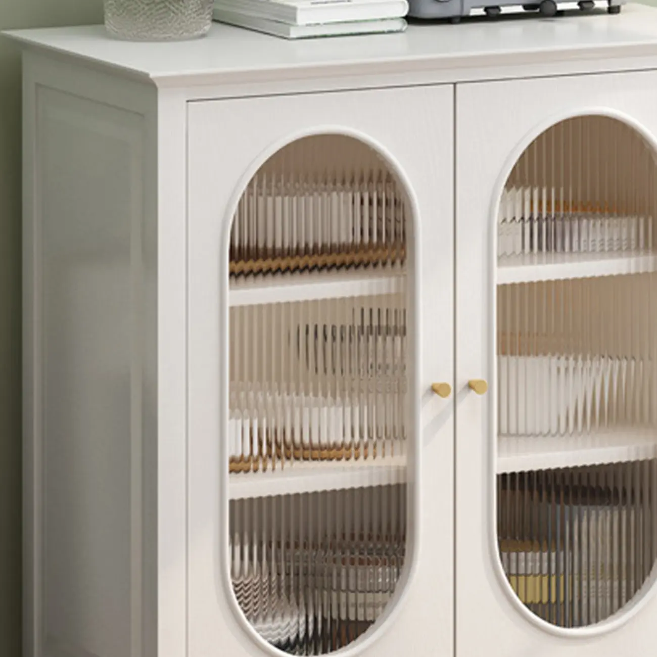 Modern Wood Free Standing Accent Cabinet  with Glass Doors Image - 14 | homeyfad