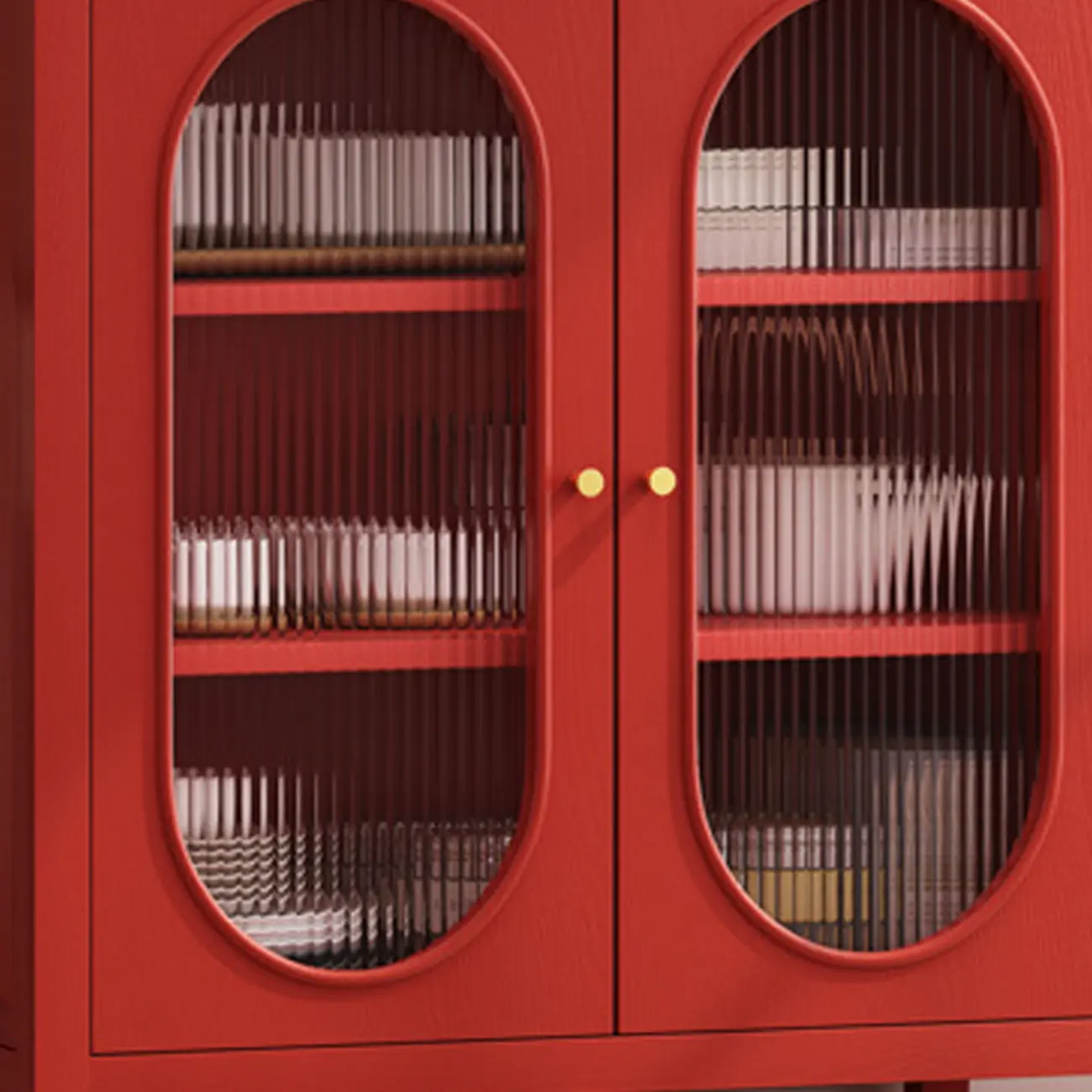 Modern Wood Free Standing Accent Cabinet  with Glass Doors Image - 15 | homeyfad