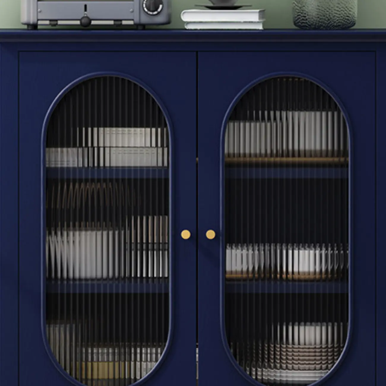 Modern Wood Free Standing Accent Cabinet  with Glass Doors Image - 16 | homeyfad