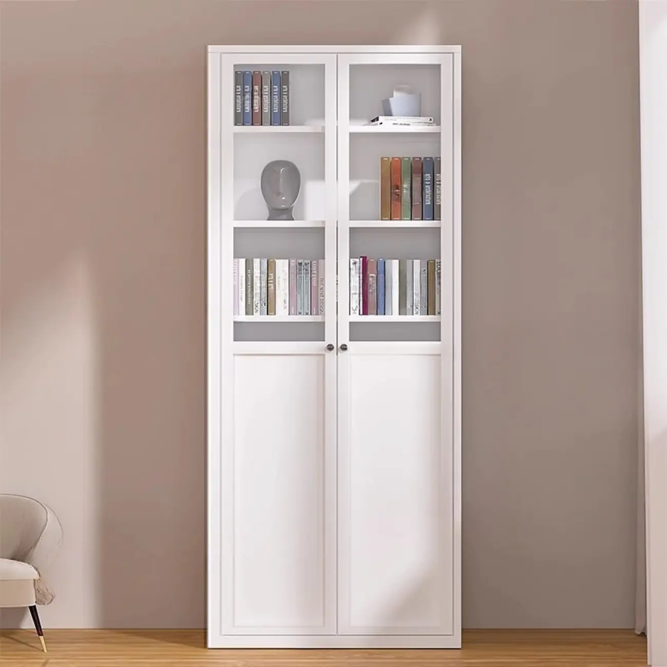79'' White Alloy Rectangle Storage Cabinet with Exterior Shelf Image - 5 | homeyfad