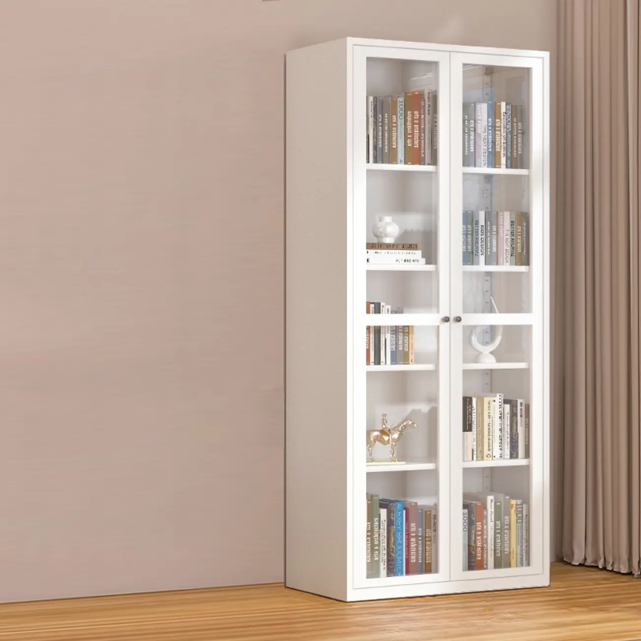 79'' White Alloy Rectangle Storage Cabinet with Exterior Shelf Image - 7 | homeyfad