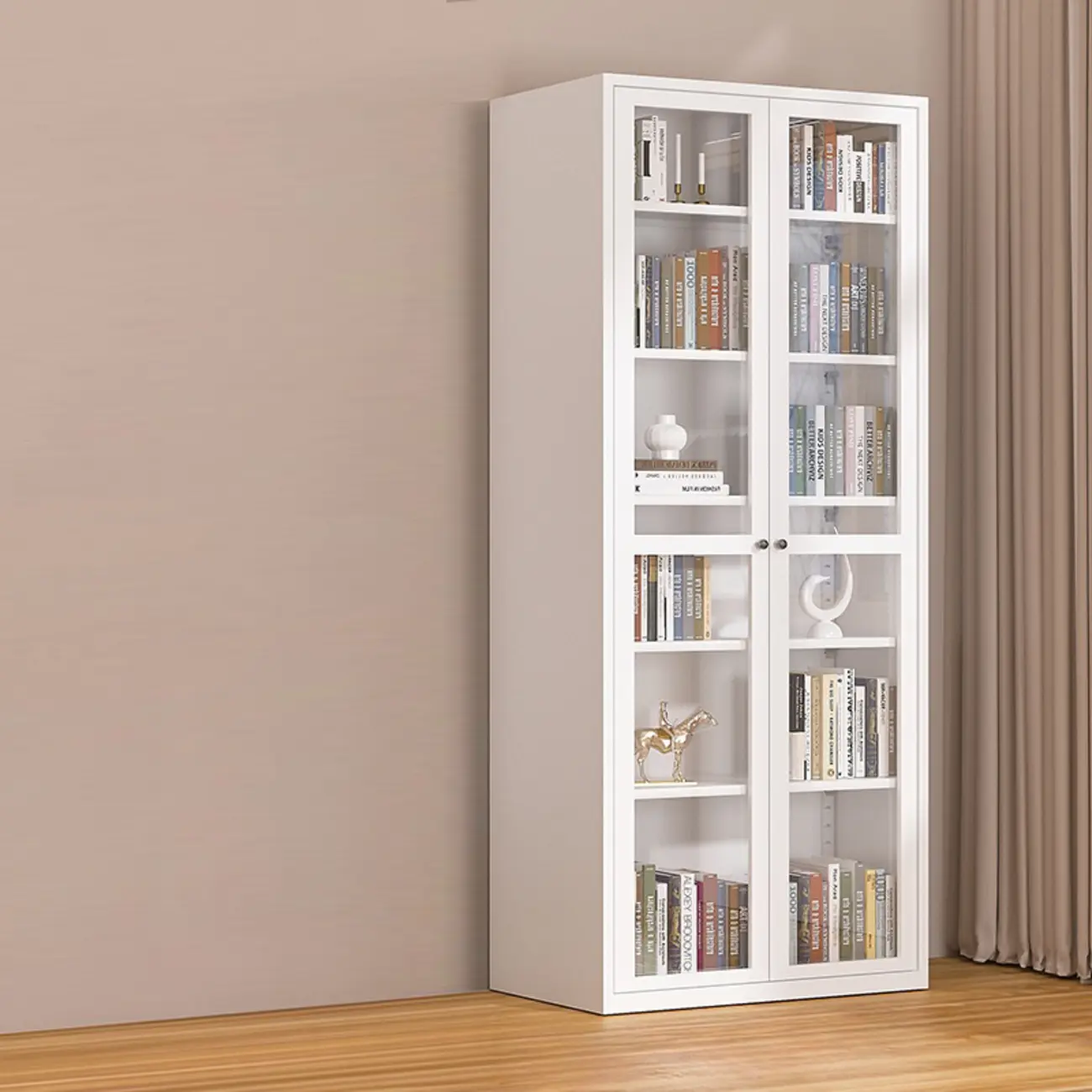 79'' White Alloy Rectangle Storage Cabinet with Exterior Shelf Image - 8 | homeyfad