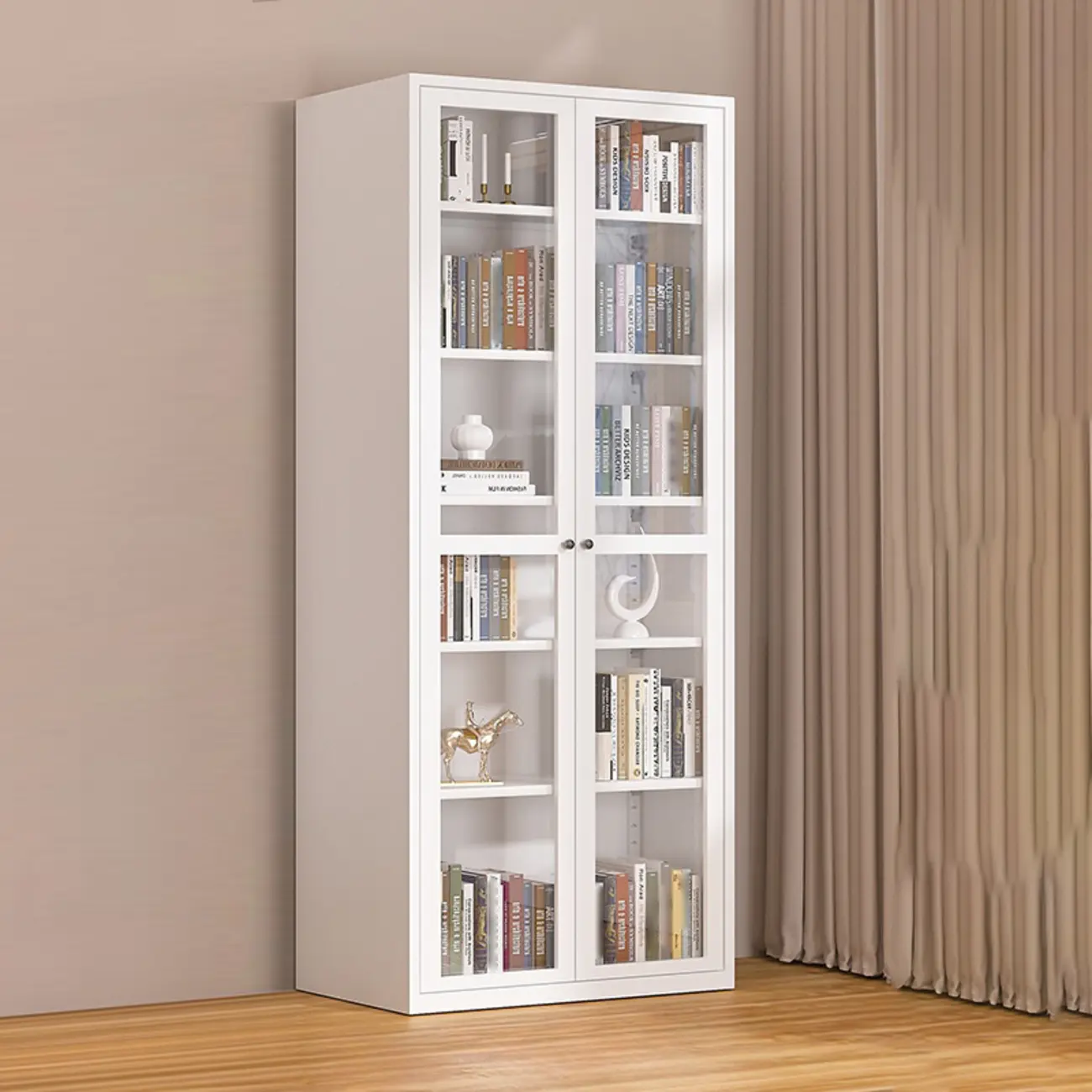 79'' White Alloy Rectangle Storage Cabinet with Exterior Shelf Image - 9 | homeyfad