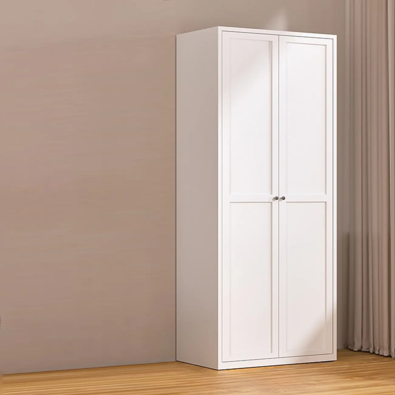 79'' White Alloy Rectangle Storage Cabinet with Exterior Shelf Image - 11 | homeyfad