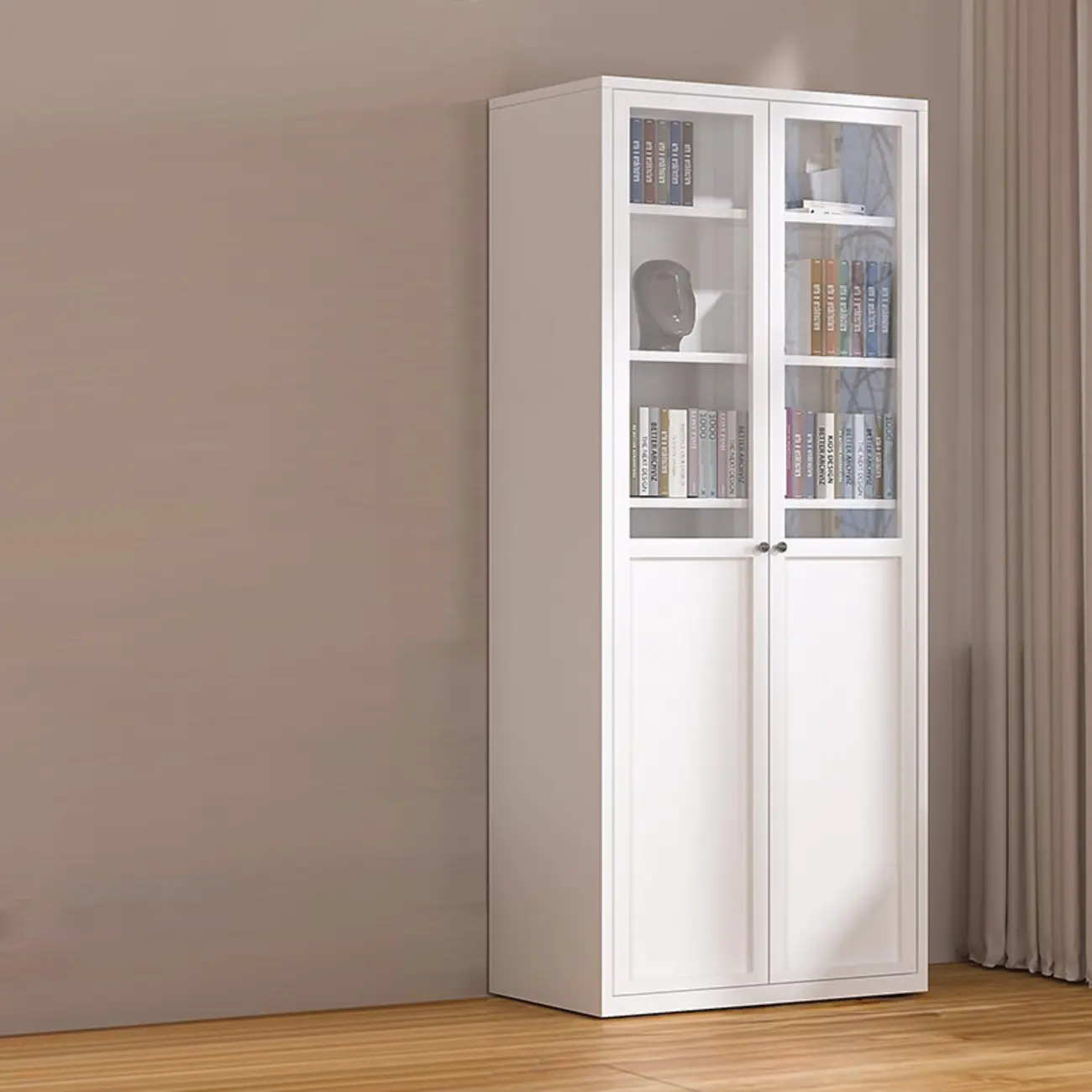 79'' White Alloy Rectangle Storage Cabinet with Exterior Shelf Image - 13 | homeyfad