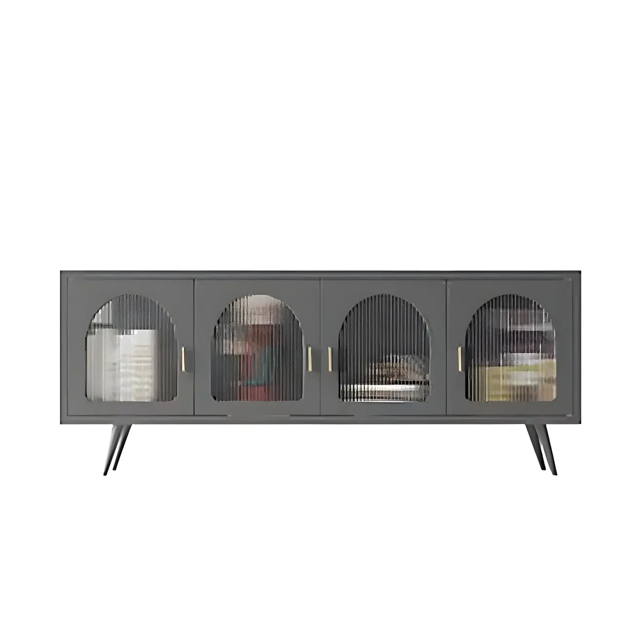 Industrial Metal TV Stand with Splayed Legs for Living Room Image - 5 | homeyfad