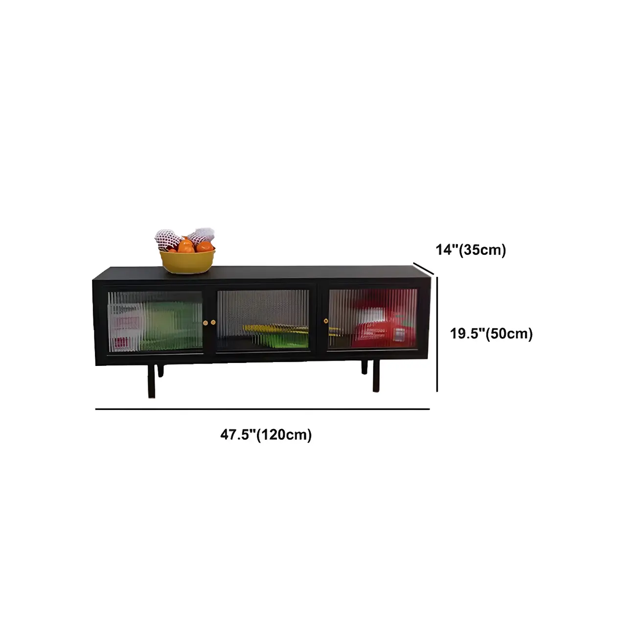 Industrial Metal TV Stand with Splayed Legs for Living Room #size
