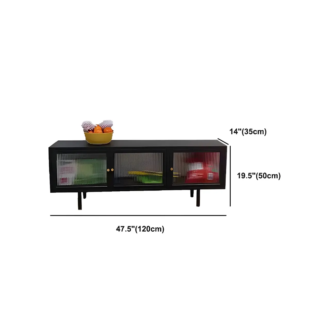 Industrial Metal TV Stand with Splayed Legs for Living Room #size
