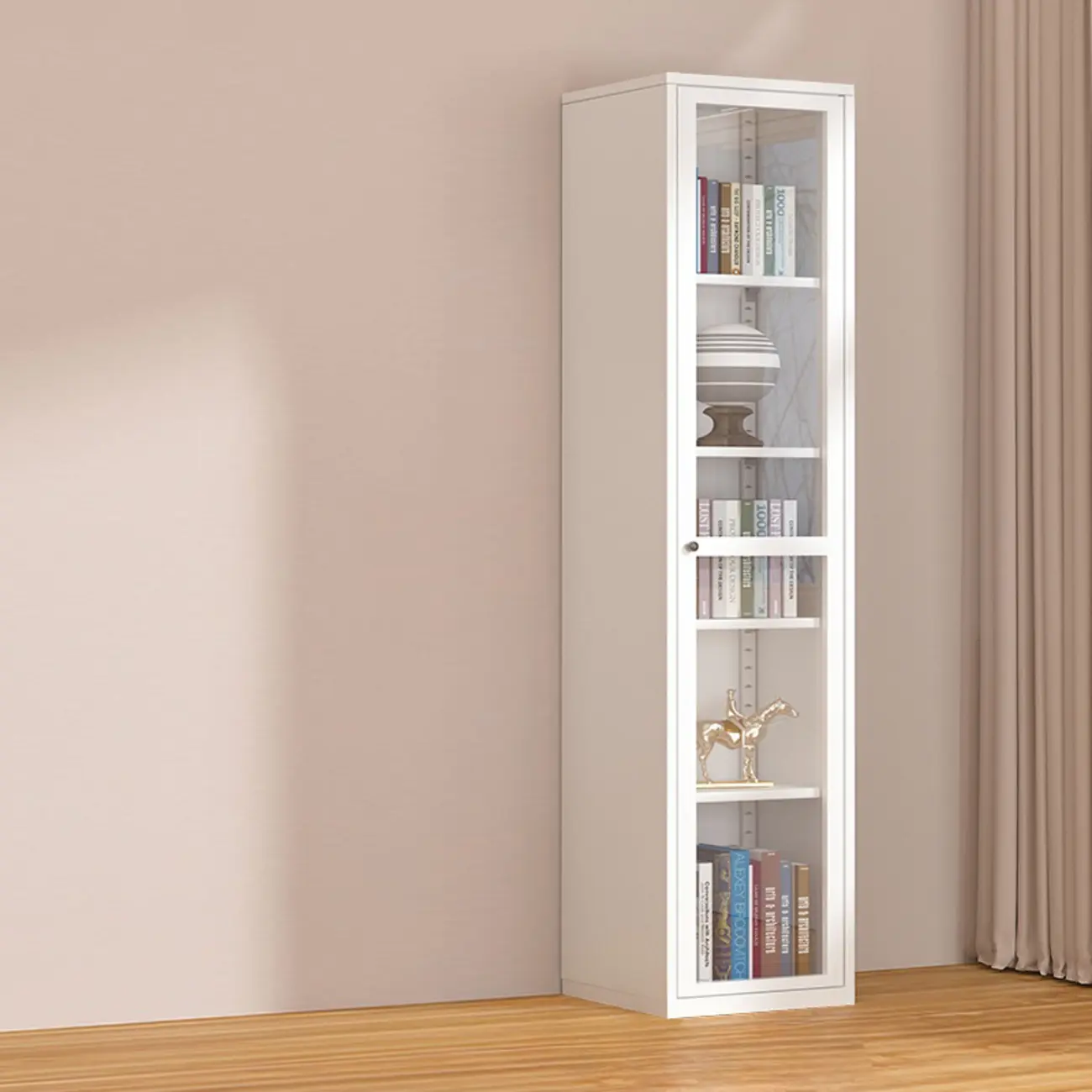 79'' White Alloy Rectangle Storage Cabinet with Exterior Shelf Image - 25 | homeyfad
