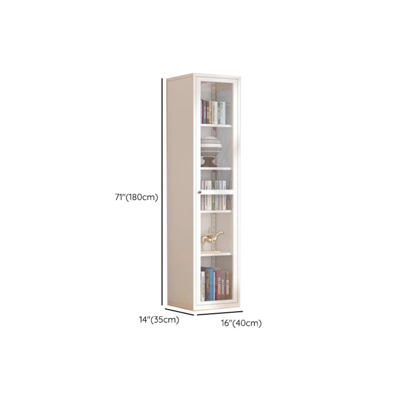 79'' White Alloy Rectangle Storage Cabinet with Exterior Shelf Image - 31 | homeyfad
